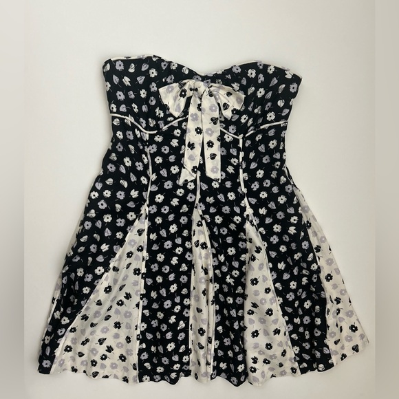 NWT Anthropologie Maeve Strapless Bow-Front Swing Mini Dress Size M - Picture 4 of 7